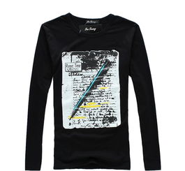 純棉男式t恤 新款男裝長袖t恤 印花男款圓領t恤批發價格 廠家 圖片